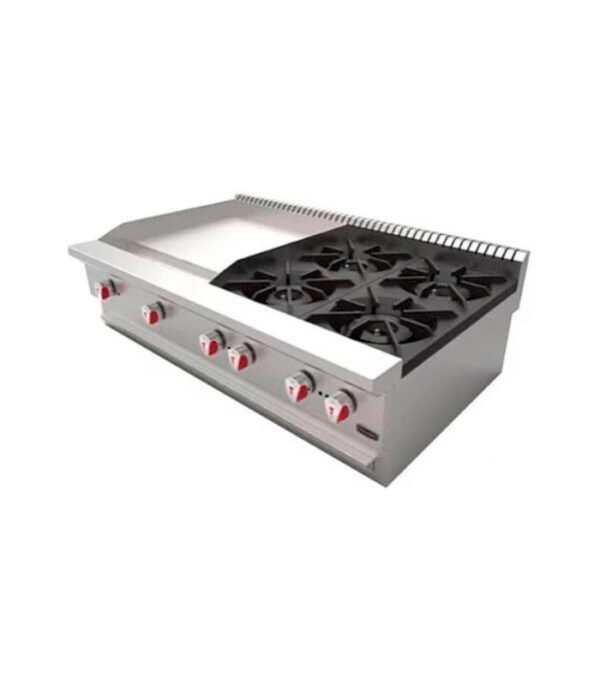 DARGO- CG40PD/ Parrilla combinada de 4 quemadores y 2