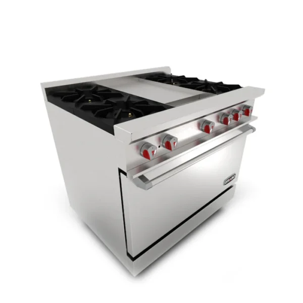 DRAGO CG-41P / Estufa con 4 quemadores y plancha de 1 pie