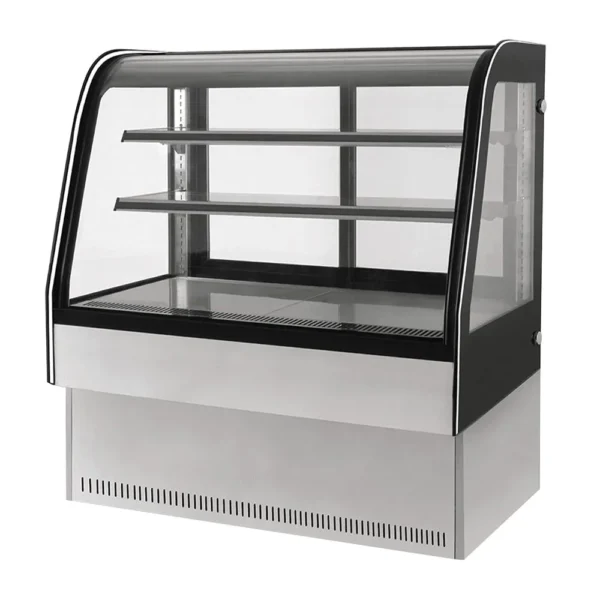 MIGSA GN-900C2/ Vitrina refrigerada de piso con cristal curvo de 90 cm de frente
